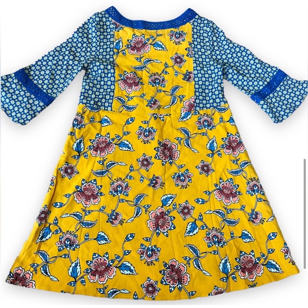 NEW Matilda Jane Flower Power Dress Choose Your Own Path Mustard Boho Dress | 8